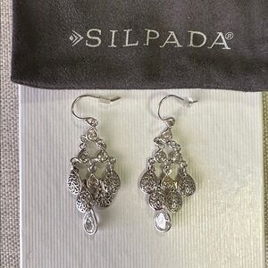 Silpada Chandelier Filigree Cubic Zirconia Earrings .925 Sterling Silver W2795